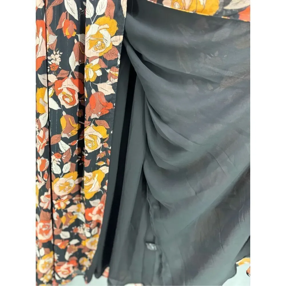 NWT Fate Womens Multicolor Floral Print Deep V-Neck Maxi Dress Size Small - Picture 8 of 12